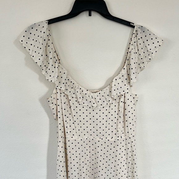 Old Navy XL Cream with Black Polka Dots Flutter Sleeve Dress - Picture 2 of 8